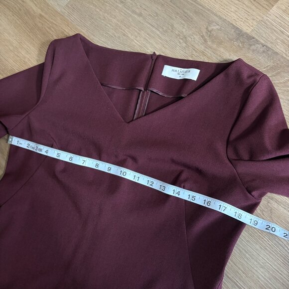 M.M. Lafleur The Alexandra 2.0 Dress in claret dark red size 14 career v-neck - Picture 8 of 10